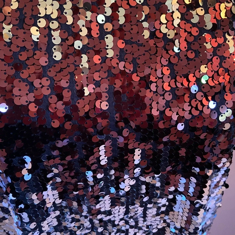 NEW! Anthro! Eva Franco Metallic Ombré Sequin Tshirt NWT Anthro msrp $118 - Picture 3 of 8